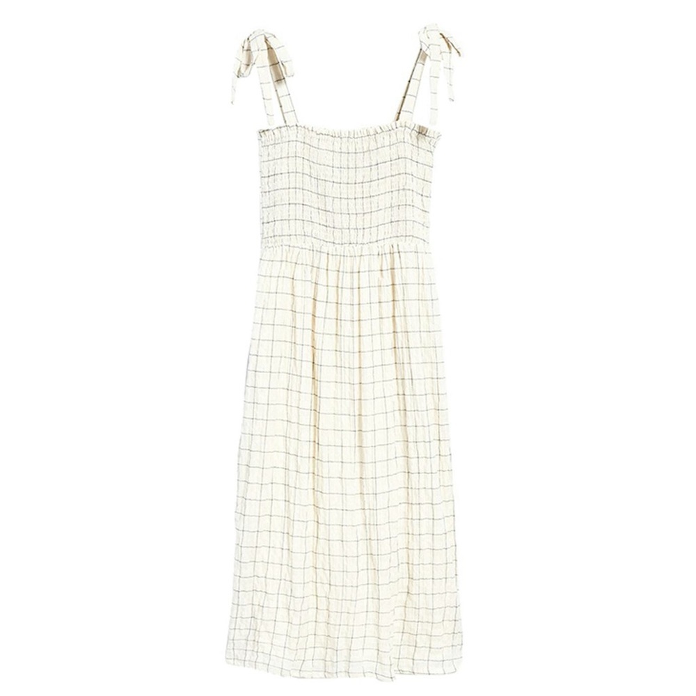Farrow Danielson Windowpane Midi Dress in Cream - Size M